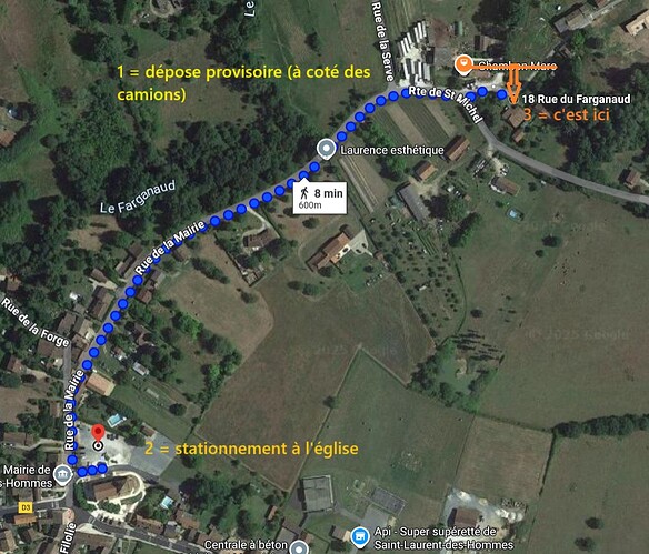 Plan accès Saint Laurent des Hommes