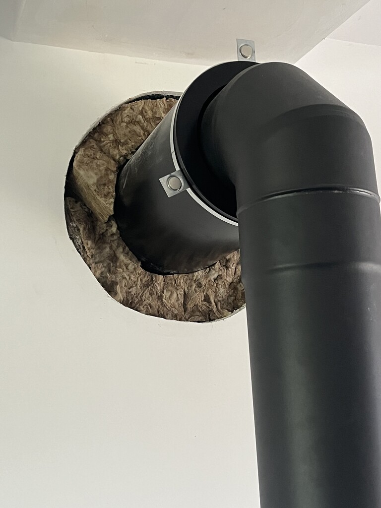 Tuyau De Granulés / Conduit De Poêle Noir | Rosace Murale | 120